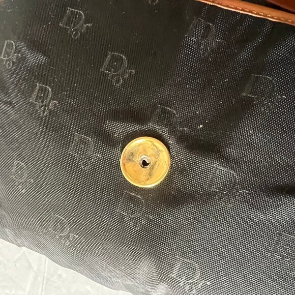 80'S VINTAGE CHRISTIAN DIOR TROTTER CLOTH EVENING LOGO BAG - Picture 6 of 8